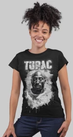 2pac w t-shirt - WHITE