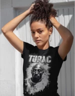 2pac w t-shirt - WHITE