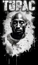 2pac w t-shirt - WHITE