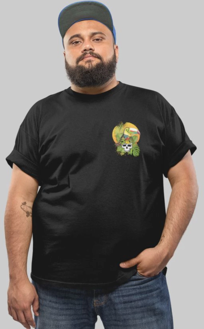 Tropical vibes t-shirt plus size - BLACK