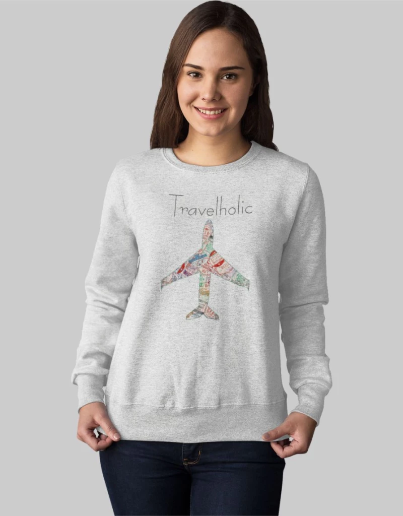 Travelholic w Φούτερ - WHITE