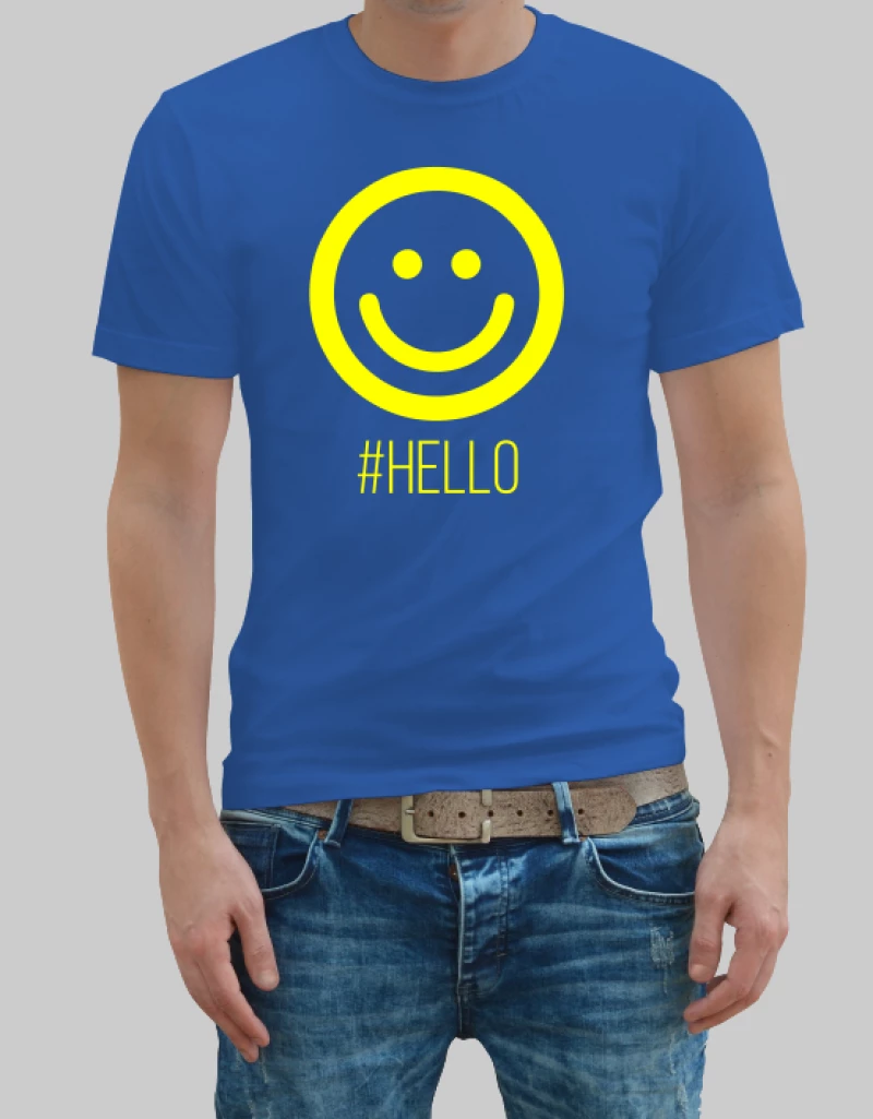 Hello man t-shirt - ROYAL BLUE