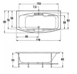 Μπανιέρα Ακρυλική Sanitec Lorena 512 Ορθογώνια (170 x 70 [85] cm)