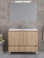 Έπιπλο Μπάνιου Furnibath Malaga 100C Royal Walnut Βάση,Νιπτήρας,Καθρέφτης (72ML100CWL)