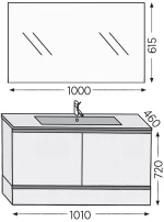 Έπιπλο Μπάνιου Furnibath Malaga 100C Royal Walnut Βάση,Νιπτήρας,Καθρέφτης (72ML100CWL)