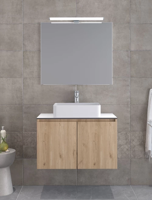 Έπιπλο Μπάνιου Furnibath Madrid 80TC Royal Walnut Βάση,Νιπτήρας,Καθρέφτης (5MDCT80CWL)