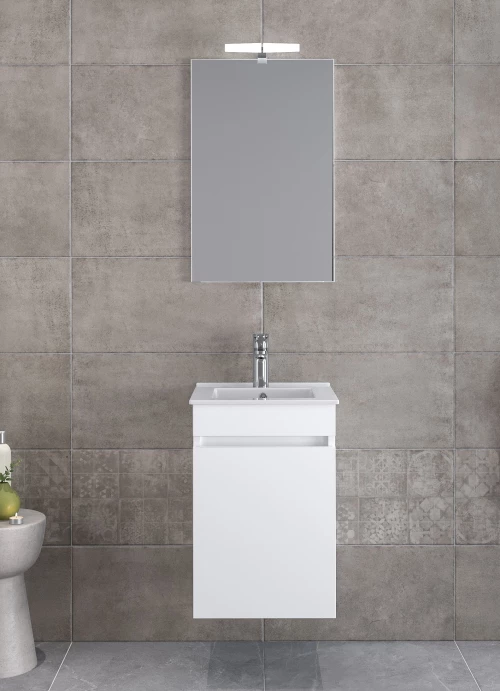Έπιπλο Μπάνιου Furnibath Valencia 41 Royal White Βάση,Νιπτήρας,Καθρέφτης (6VL41CWH)