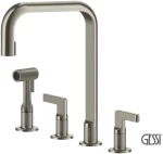 Μπαταρία Νεροχύτη 4 οπών INCISO, GESSI Inox Finish