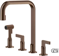 Μπαταρία Νεροχύτη 4 οπών INCISO, GESSI Copper Brushed PVD