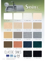 Νεροχύτης Συνθετικός Γρανίτης Sanitec Classic  332 (115X50) Αντιστρεφόμενος Επικαθήμενος 01_GRANITE WHITE