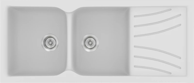 Νεροχύτης Συνθετικός Γρανίτης Sanitec Classic  332 (115X50) Αντιστρεφόμενος Επικαθήμενος 17_METALLIC SILVER