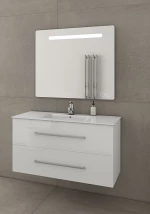 Έπιπλο Μπάνιου Drop Torino 90 White-2 Βάση Επίπλου, Νιπτήρας & Καθρέπτης