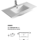Έπιπλο Μπάνιου Drop Torino 90 White-2 Βάση Επίπλου, Νιπτήρας & Καθρέπτης