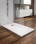Ντουζιέρα Tema Art Stone Μπεζ  Τετράγωνη 80x80x3 cm