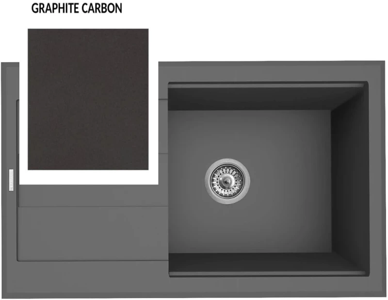 Νεροχύτης Pyramis Pyragranite Essential  Sparta Plus Lux 1B 1D Ένθετος Αντιστρεφόμενος 78x48cm Industrial Grey