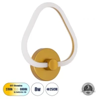 Φωτιστικό Τοίχου Απλίκα LED CCT 8W Αλουμίνιο REGINA Globostar 61342 Χρυσό