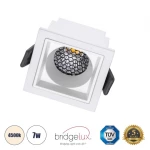 Χωνευτό Σποτ Downlight LED TrimLess 7W Λευκό-Φυσικό 4500K PLUTO-S 60266 Globostar 60266 Λευκό