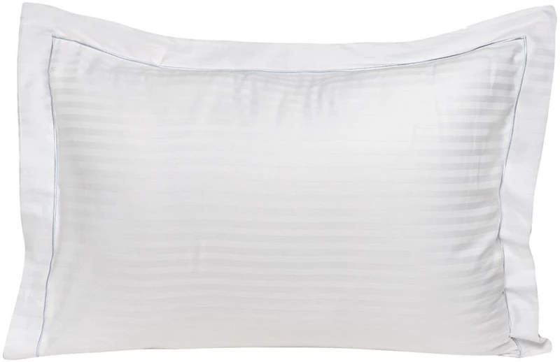 Ζεύγος μαξιλαροθήκες πλακέ Oxford Dobby Cotton Rich Blend Art 1381 53x73+5 Λευκό   - -