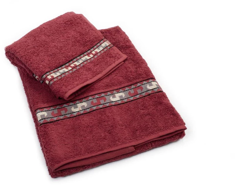 Πετσέτα Σετ 2 τεμ ZUCCHI 40X60,60X110 Jacquard Κόκκινο 100% Cotton - -