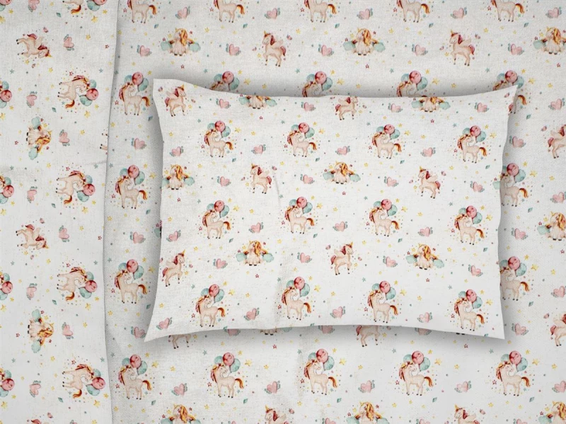 ΜΑΞΙΛΑΡΟΘΗΚΗ ΕΜΠΡΙΜΕ kids Unicorn 209 50X70 White-Salmon Cotton 100% - -