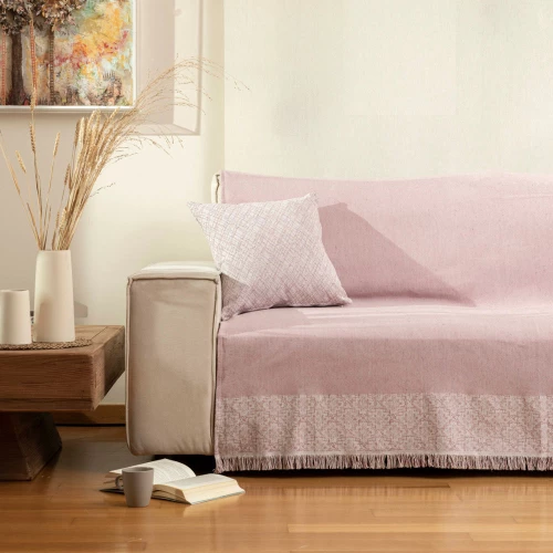 Ριχτάρι Βαμβακερό Διθέσιο Iris Ροζέ 180 x 250 cm