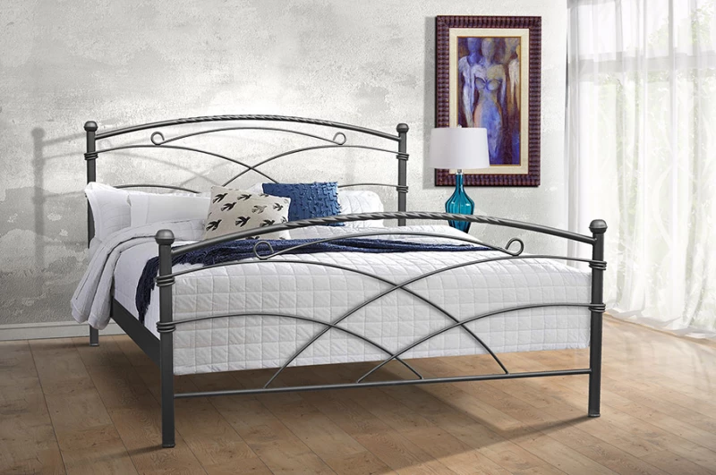 Μεταλλικό κρεβάτι Metal Casa Πάτμος Καφέ 90 x 200