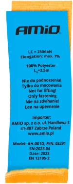 AMIO ΙΜΑΝΤΑΣ ΔΕΣΙΜΑΤΟΣ 25mm/250cm ΠΟΡΤΟΚΑΛΙ ΑΜΙΟ - 1 ΤΕΜ. 03291/AM