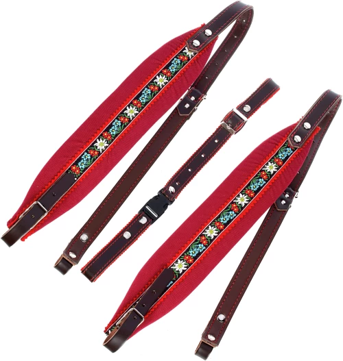 Musicland AS-70 Pro Accordion Straps - Flower Red