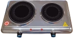 Kumtel HCD-1002 Επιτραπέζια Εστία Εμαγιέ Διπλή Inox 2100W