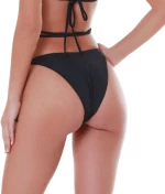 Bluepoint Μαγιό Bikini Σλιπ "Solids" Brazil Δετό στο Πλάι - Μαύρο
