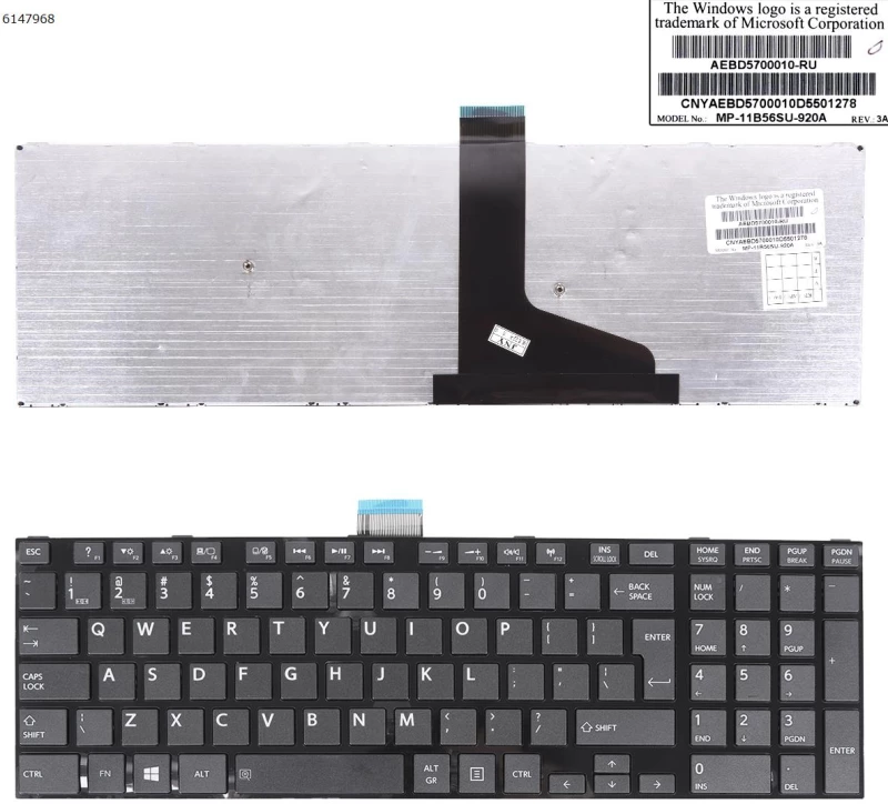 Πληκτρολόγιο Keyboard Toshiba Satellite L75-B L75D-B L75t-B
