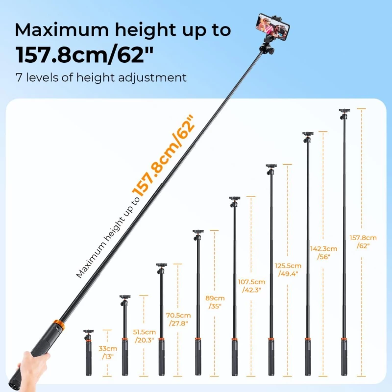 K&F Concept MS-04 Tripod For Cameras, Action Cameras, Phone with Bluetooth Remote Control (KF09.127)