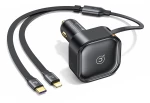 USAMS φορτιστής αυτοκινήτου US-CC219 καλώδιο USB-C/Lightning 30W, μαύρος