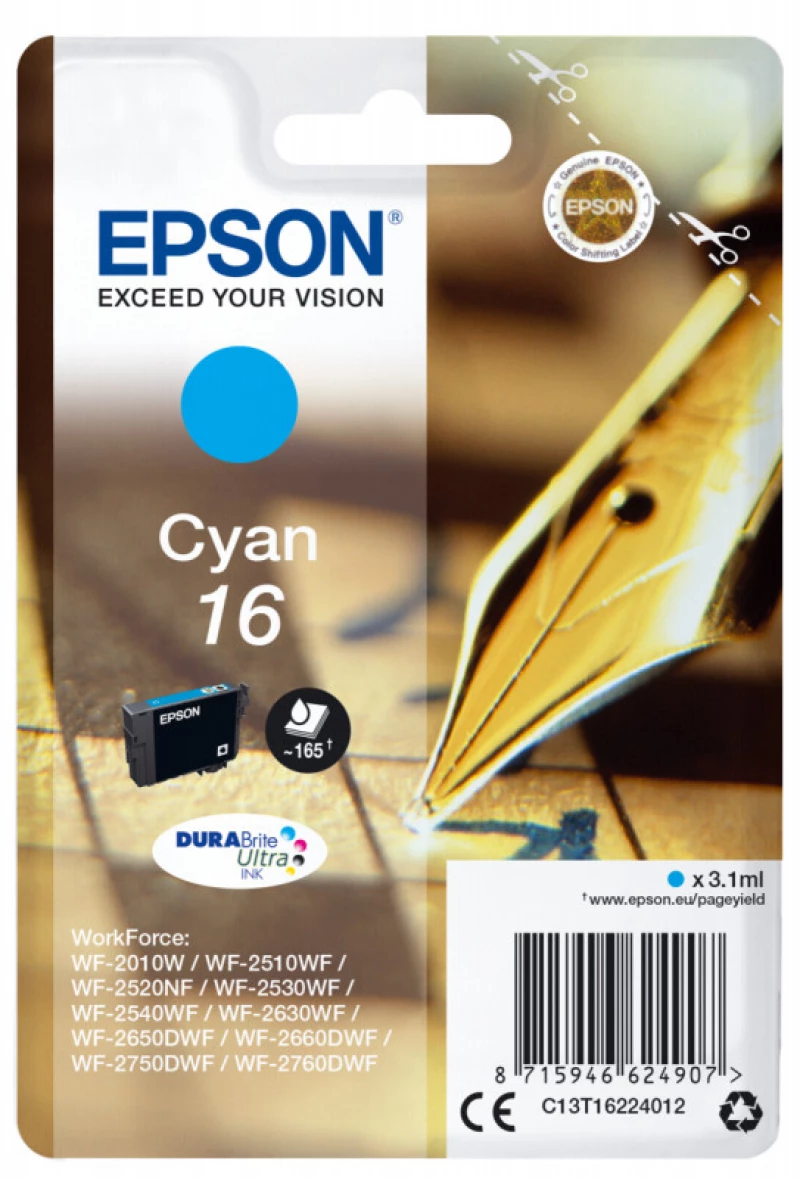 Epson ink cartridge cyan DURABrite Ultra T 162 T 1622