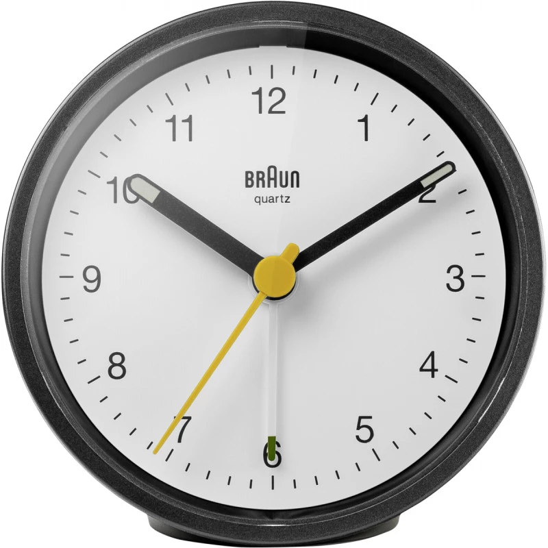 Braun Επιτραπέζιο Ρολόι με Ξυπνητήρι Classic Analogue Alarm Clock BC12 Black/White