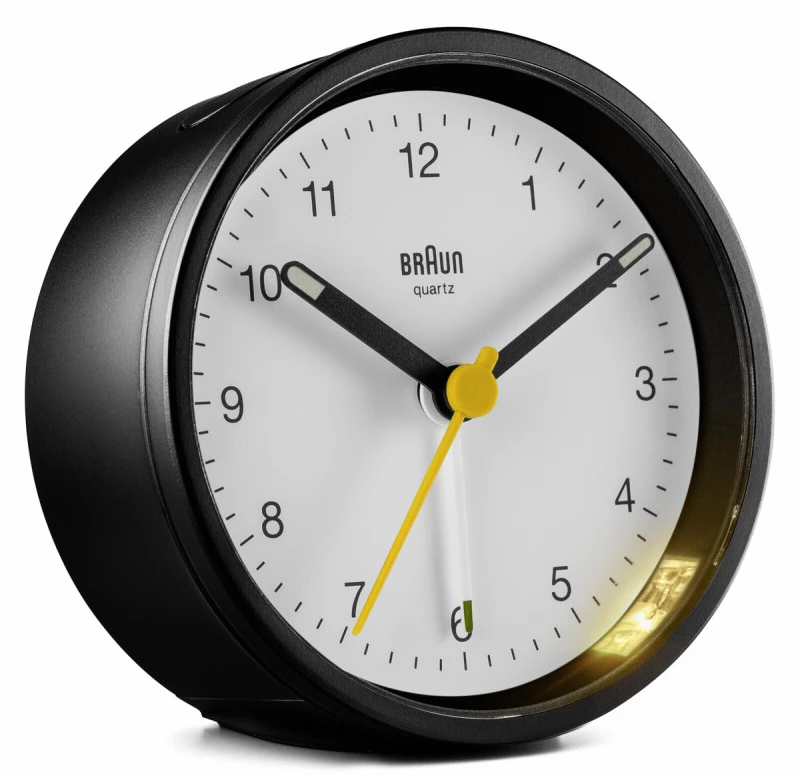 Braun Επιτραπέζιο Ρολόι με Ξυπνητήρι Classic Analogue Alarm Clock BC12 Black/White