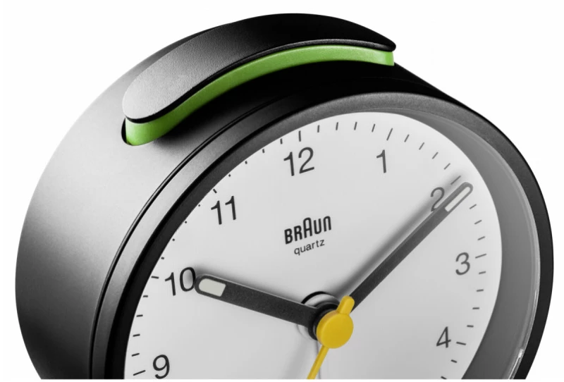 Braun Επιτραπέζιο Ρολόι με Ξυπνητήρι Classic Analogue Alarm Clock BC12 Black/White