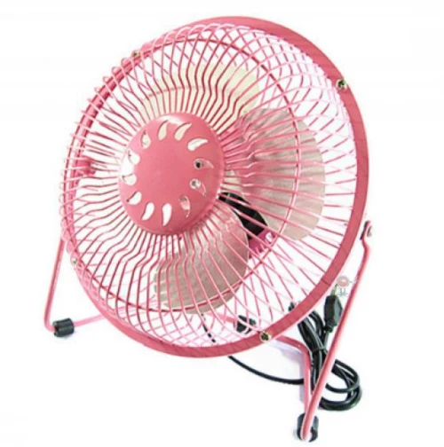 Επιτραπέζιο Φορητό USB Ανεμιστηράκι με Μεταλλική Κατασκευή 19cm - Ροζ