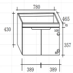 Σετ Πάγκου DIANA 80 cm PLYWOOD χρ.ΚΑΦΕ S3BDIA080BR