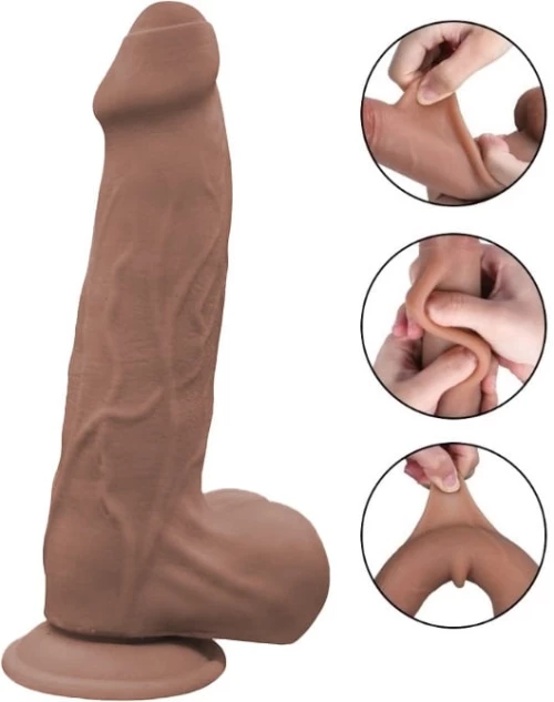 Enzo Sliding Bendable Dildo TPE Double Layer Passion Labs