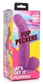 XR BRANDS REALISTIC DILDO W/ TESTICLES PURPLE