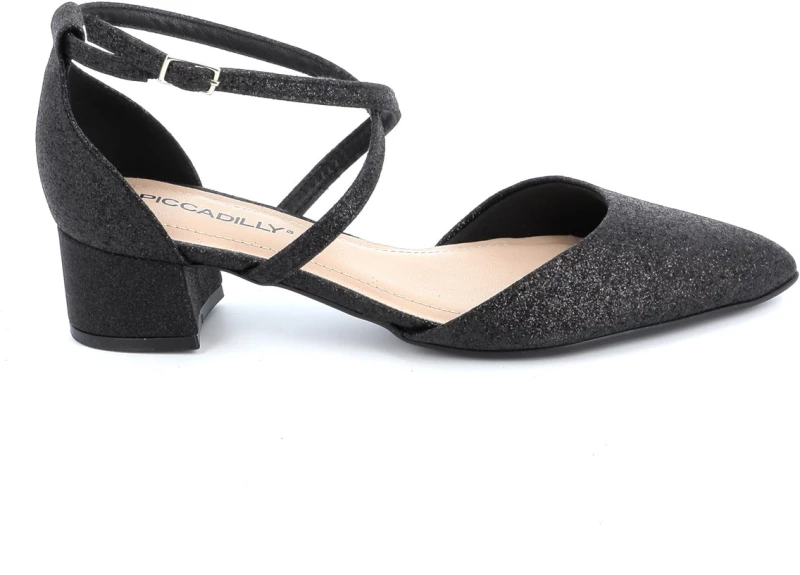 Γυναικεία Γόβα Piccadilly Χρώματος Μαύρο Glitter 739041-1