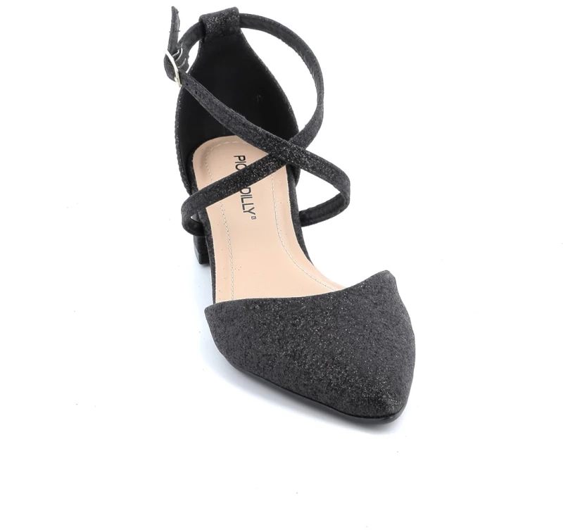 Γυναικεία Γόβα Piccadilly Χρώματος Μαύρο Glitter 739041-1