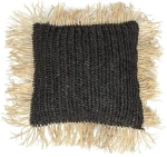 Διακοσμητική Μαξιλαροθήκη The Raffia Square BA034BN Black-Natural Bazar Bizar Raffia