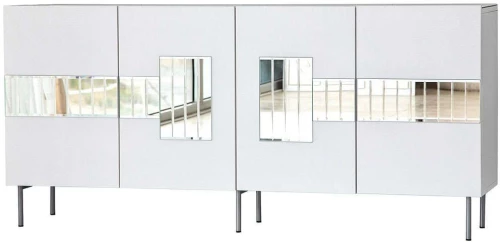 Μπουφές Paris 552NOS1803 180x40x80cm White-Silver Μοριοσανίδα, Μελαμίνη