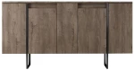 Μπουφές Luxe 618BLY1177 160x35x80cm Walnut-Black Μελαμίνη,Μέταλλο