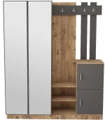 Έπιπλο Εισόδου 956LCS2806 147,2x37,5x179,7cm Oak-Anthracite Μοριοσανίδα, Μελαμίνη