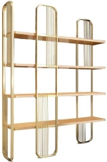 Βιβλιοθήκη Sierra 379VLV1307 125x28x180cm Gold