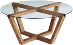 Τραπέζι Σαλονιού Lotus 552NOS1436 75x75x35cm Natural