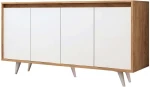 Μπουφές Shans 811MDD3405 140x40x86cm Oak-White Μοριοσανίδα, Μελαμίνη
